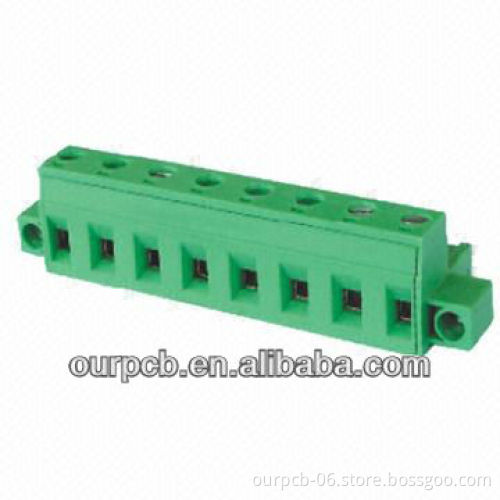 5.0mm Pitch Pluggable Terminal Block with 300V Voltage and 15A Rated Current